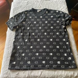 Champion Black Logo Men's T-Shirt Sz large